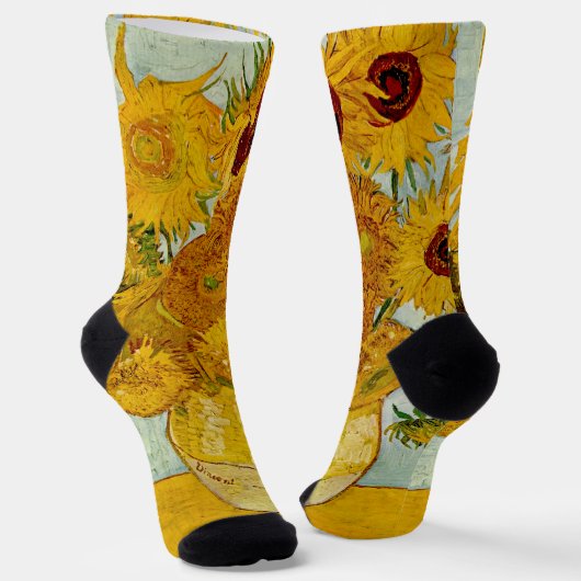 Vincent Van Gogh 12 Sonnenblumen Impressionist Socken (Gewinkelt)