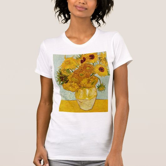 Vincent Van Gogh 12 Sonnenblumen Impressionist T-Shirt (Vorderseite)