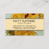 Vincent Van Gogh 12 Sonnenblumen Impressionist Visitenkarte (Rückseite)