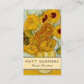 Vincent Van Gogh 12 Sonnenblumen Impressionist Visitenkarte (Vorderseite)