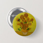Vincent Van Gogh 15 Sonnenblumen Gemälde Button (Vorne & Hinten)