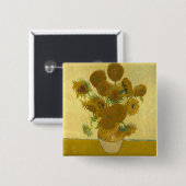 Vincent Van Gogh 15 Sonnenblumen Gemälde Button (Vorne & Hinten)