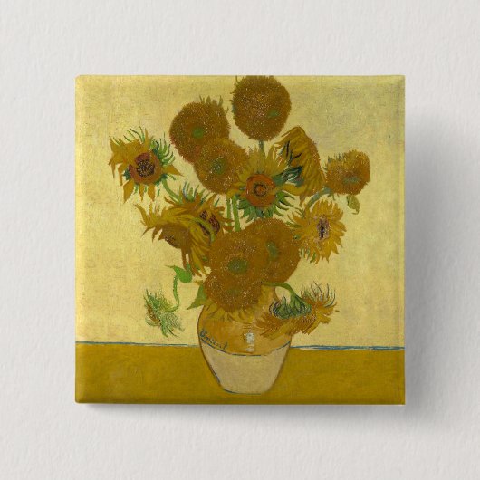 Vincent Van Gogh 15 Sonnenblumen Gemälde Button (Vorderseite)