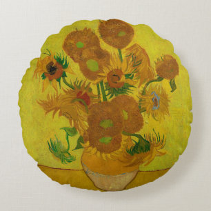 Vincent Van Gogh 15 Sonnenblumen Gemälde Rundes Kissen