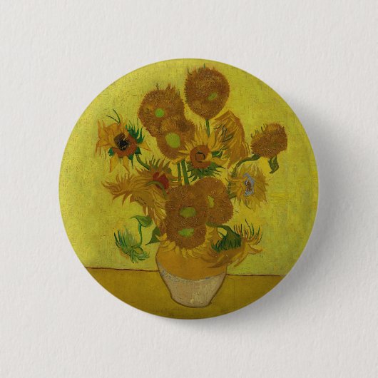 Vincent Van Gogh 15 Sonnenblumen Malerei Button (Vorderseite)