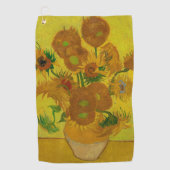 Vincent Van Gogh 15 Sonnenblumen Malerei Golfhandtuch (Vorderseite)