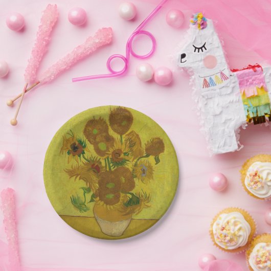 Vincent Van Gogh 15 Sonnenblumen Malerei Pappteller (Party)