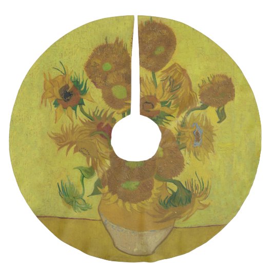 Vincent Van Gogh 15 Sonnenblumen Malerei Polyester Weihnachtsbaumdecke (Vorderseite)