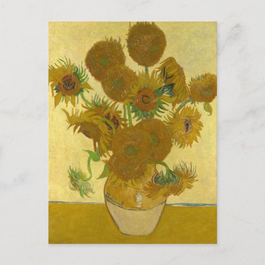 Vincent Van Gogh 15 Sonnenblumen Malerei Postkarte (Vorderseite)