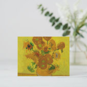 Vincent Van Gogh 15 Sonnenblumen Malerei Postkarte (Stehend Vorderseite)