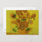 Vincent Van Gogh 15 Sonnenblumen Malerei Postkarte (Vorne/Hinten)