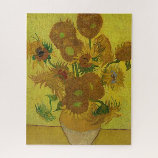 Vincent Van Gogh 15 Sonnenblumen Malerei Puzzle (Vertikal)