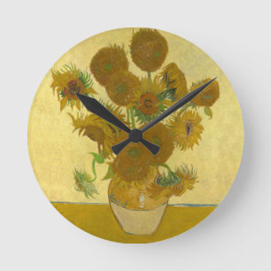 Vincent Van Gogh 15 Sonnenblumen Malerei Runde Wanduhr