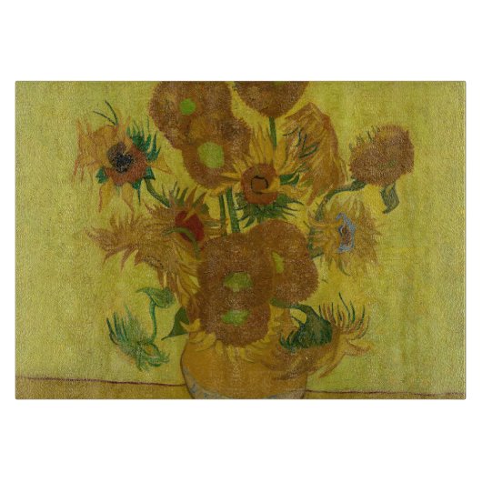 Vincent Van Gogh 15 Sonnenblumen Malerei Schneidebrett (Vorderseite)