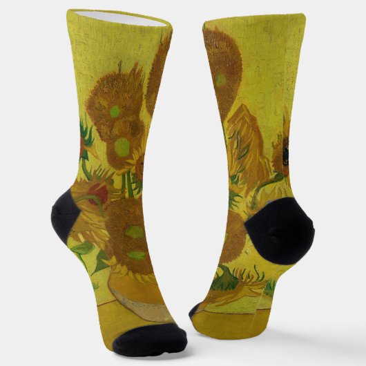 Vincent Van Gogh 15 Sonnenblumen Malerei Socken (Gewinkelt)