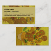 Vincent Van Gogh 15 Sonnenblumen Malerei Visitenkarte (Vorne/Hinten)