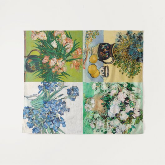 Vincent Van Gogh 1800er Blume Malerkollage Wandteppich (Vorderseite (Horizontal))