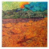 Vincent Van Gogh - Abend Landschaft Rising Moon Fliese (Vorderseite)