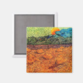Vincent Van Gogh - Abend Landschaft Rising Moon Magnet (Vorderseite/Rückseite)