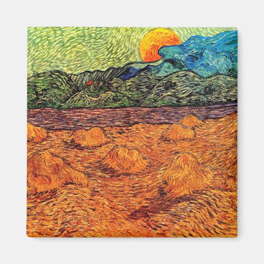 Vincent Van Gogh - Abend Landschaft Rising Moon Magnet (Vorne)