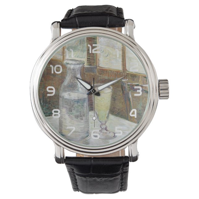 Vincent van Gogh Absinthe Berühmtes Gemälde Armbanduhr (Vorderseite)