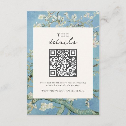 Vincent Van Gogh Almond Blossom Floral Wedding Begleitkarte (Vorderseite)