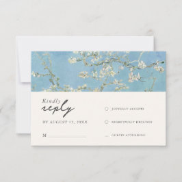 Vincent Van Gogh Almond Blossom Floral Wedding RSVP Karte