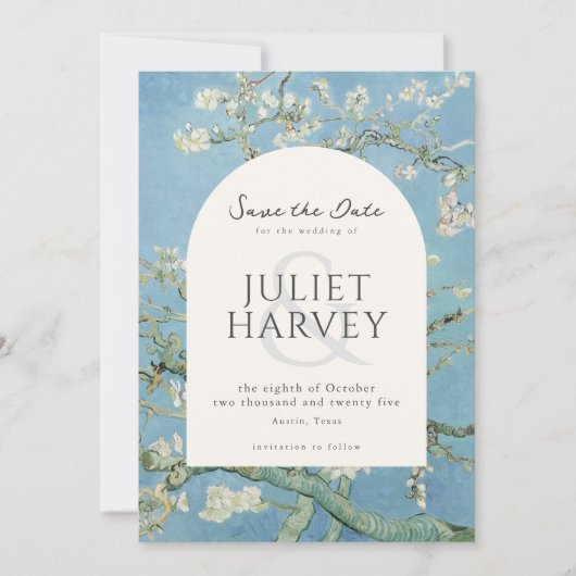 Vincent Van Gogh Almond Blossom Floral Wedding Save The Date (Vorderseite)