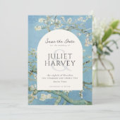 Vincent Van Gogh Almond Blossom Floral Wedding Save The Date (Stehend Vorderseite)