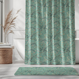 Vincent Van Gogh Almond Blossom on Mint Green Duschvorhang