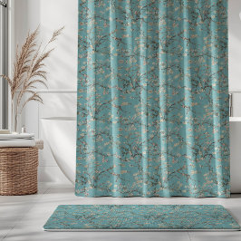 Vincent Van Gogh Almond Blossom on Robin Egg Blue Duschvorhang