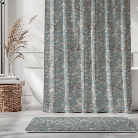 Vincent Van Gogh Almond Blossom on Slate Blue Duschvorhang