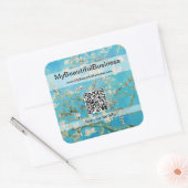 Vincent Van Gogh - Almond Blossom QR-Code Quadratischer Aufkleber (Umschlag)