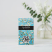 Vincent van Gogh - Almond Blossom - QR-Code Visitenkarte (Stehend Vorderseite)