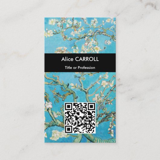 Vincent van Gogh - Almond Blossom - QR-Code Visitenkarte (Vorderseite)