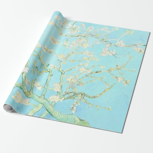 Vincent Van Gogh Almond Blossoms: Aqua Geschenkpapier (Ungerollt)