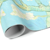 Vincent Van Gogh Almond Blossoms: Aqua Geschenkpapier (Rolleneckpunkt)