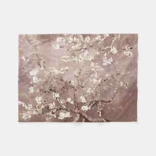 Vincent Van Gogh Almond Blossoms Beige Taupe Fleecedecke