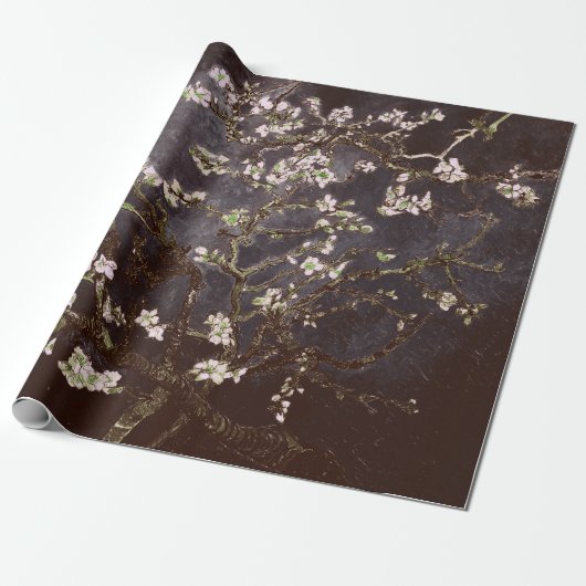 Vincent Van Gogh Almond Blossoms Chocolate Slate Geschenkpapier (Ungerollt)