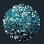 Vincent Van Gogh Almond Blossoms Dark Aquamarin Dartscheibe<br><div class="desc">Künstler: Vincent Van Gogh Titel: Mandelblüten in Farbe verändert</div>
