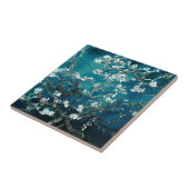 Vincent Van Gogh Almond Blossoms Dark Aquamarin Fliese (Seite)