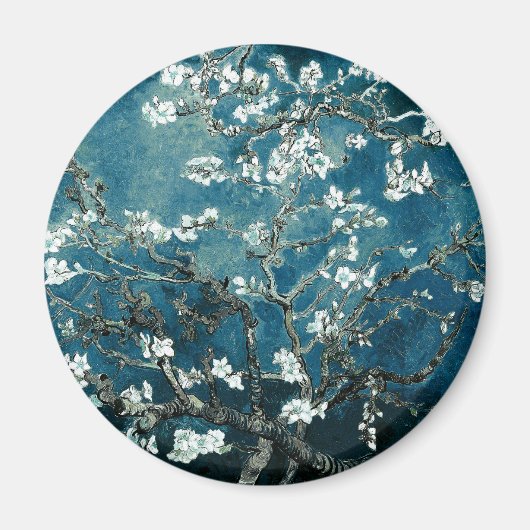 Vincent Van Gogh Almond Blossoms Dark Aquamarin Magnet (Vorne)