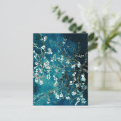 Vincent Van Gogh Almond Blossoms Dark Aquamarin Postkarte (Stehend Vorderseite)