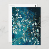 Vincent Van Gogh Almond Blossoms Dark Aquamarin Postkarte (Vorne/Hinten)