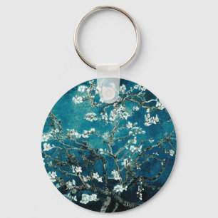 Vincent Van Gogh Almond Blossoms Dark Aquamarin Schlüsselanhänger