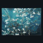 Vincent Van Gogh Almond Blossoms Dark Aquamarin Stofftischset<br><div class="desc">Künstler: Vincent Van Gogh Titel: Mandelblüten in Farbe verändert</div>
