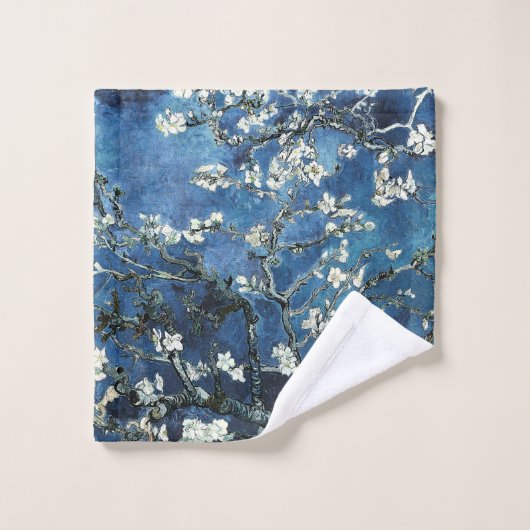 Vincent Van Gogh Almond Blossoms Navy Blue Badhandtuch Set (Waschlappen)