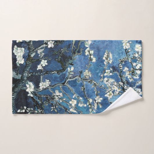 Vincent Van Gogh Almond Blossoms Navy Blue Badhandtuch Set (Handtuch)