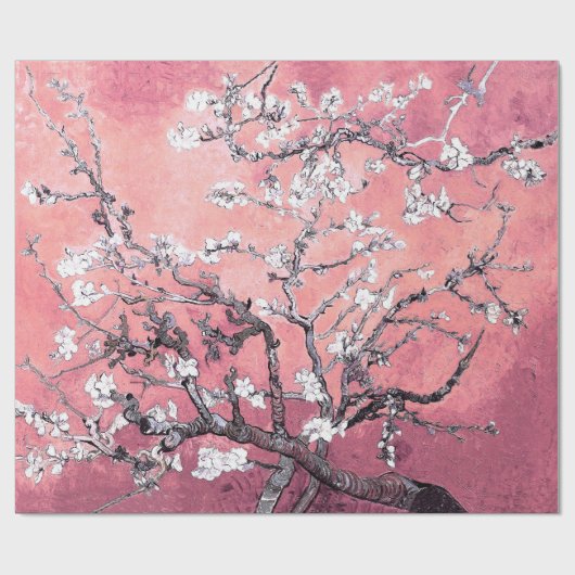 Vincent Van Gogh Almond Blossoms Peachy Pink Geschenkpapier (Flach)