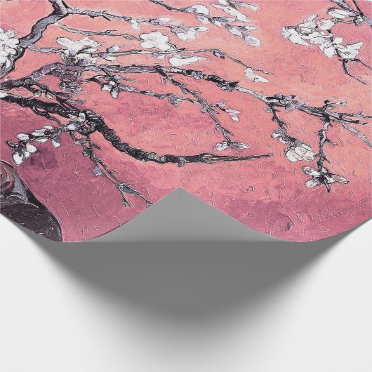 Vincent Van Gogh Almond Blossoms Peachy Pink Geschenkpapier (Ecke)
